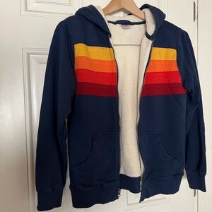 Hanna Andersson Navy Sherpa Hoodie Size 12